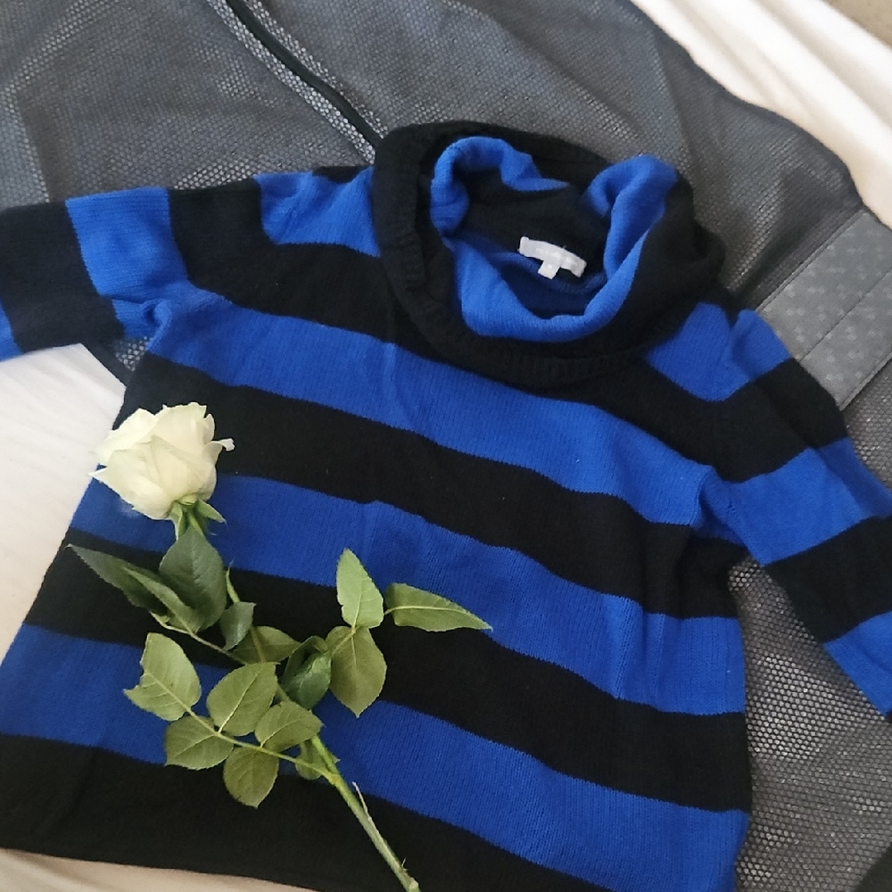My Collection Blue and Black Knit Sweater